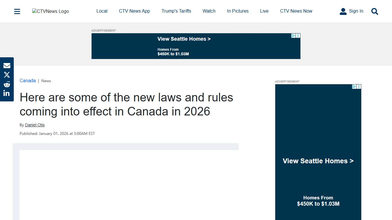 New laws and rules in Canada in 2026